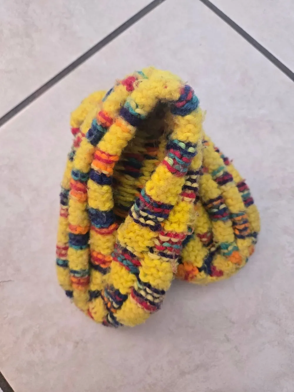 Handmade Yellow Multicolor Cozy Slippers Kids